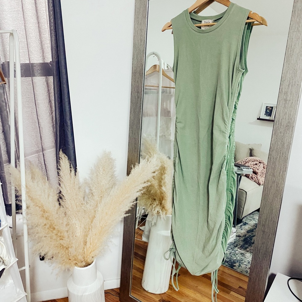 Sage Ruched Dress